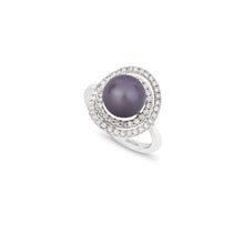 Load image into Gallery viewer, Penelope -   0.61ct/ VS Diamond Ring 18K White Gold /Tahitian South Sea