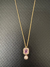 將圖片加載到圖庫查看器中， Pinko — 18K Rose Gold Pink Sapphire &amp; Diamond Pendant