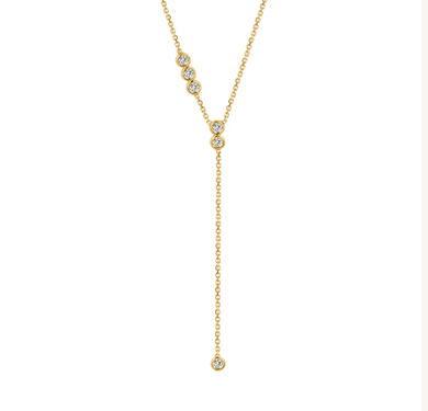 Miami Y6 Necklace - 18K Yellow Gold | Natural Diamonds 0.25 CT | 6 Brilliant-Cut Stones