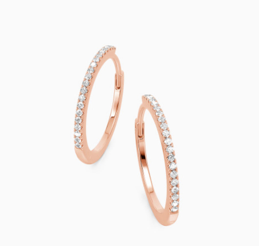 Rose Hoops -18K Rose Gold – Natural Diamonds 0.30 CT | VS clarity