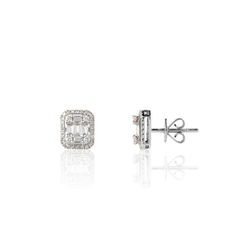 Justlise Baguette -  0.50ct Diamond earring Baguette Cut / 18K White Gold