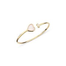 Load image into Gallery viewer, Joy- 18K Yellow Gold Bangle/ 0.10ct Diamond &amp; Mother-Of-Pearl