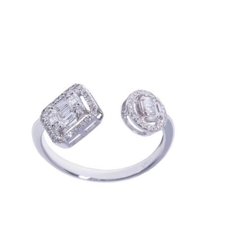 Signature JustLise - 0.31ct Diamond Ring 18K White Gold / Open Ring