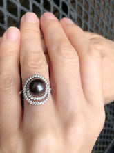 Load image into Gallery viewer, Penelope -   0.61ct/ VS Diamond Ring 18K White Gold /Tahitian South Sea