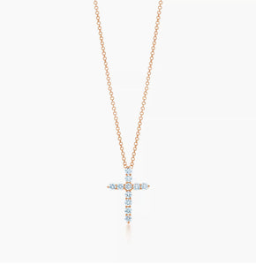<transcy>Croce di diamanti in oro bianco 18 carati JustLise Faith 0.49ct</transcy>