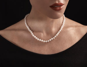 Grace -   Japanese Akoya Pearls White -Strand Necklace