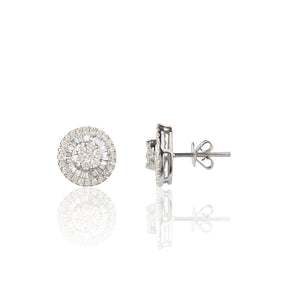 JustLise Dazzle  - 0.82ct Diamond Hole Baguette Earring / 18K White Gold